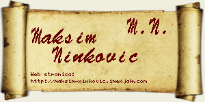 Maksim Ninković vizit kartica